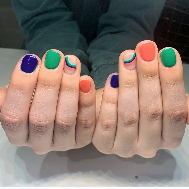 Colorful Spring May Nail Design Cute Rainbow Ideas For Women