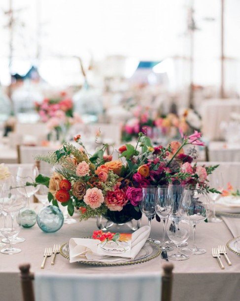 Colorful Table Decorations Indian Flowers Wedding