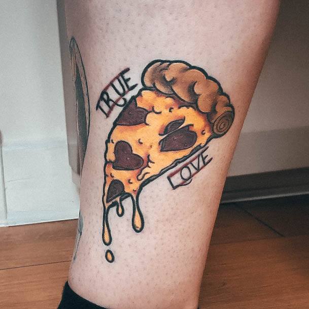 Colorful True Love Ankle Feminine Tattoos For Women Pizza