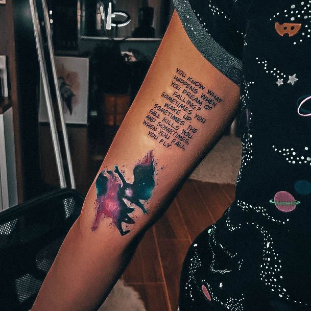 Colorful Womens Alice In Wonderland Tattoo Design Ideas