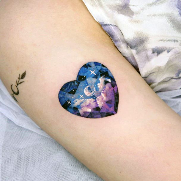 Colorful Womens Amethyst Tattoo Design Ideas