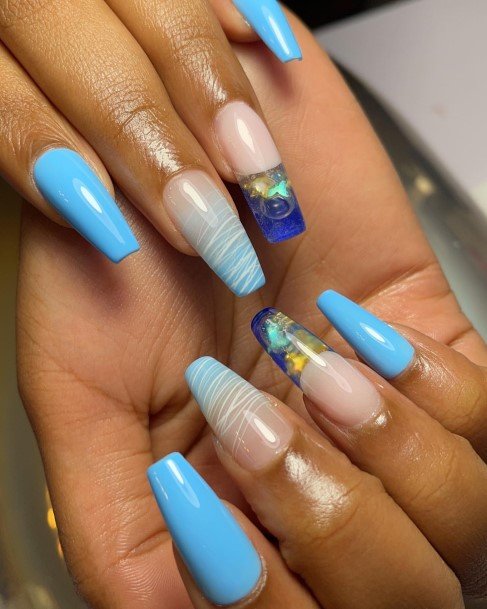 Colorful Womens Aquarium Nail Design Ideas