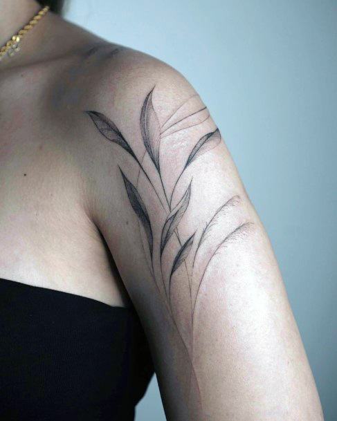 Colorful Womens Black Ink Tattoo Design Ideas