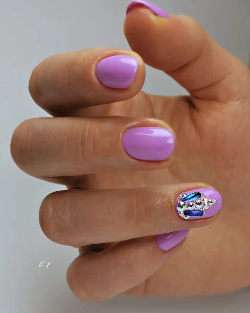 Colorful Womens Bright Purple Nail Design Ideas