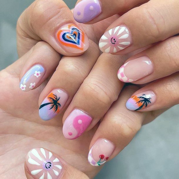 Colorful Womens Bright Summer Nail Design Ideas