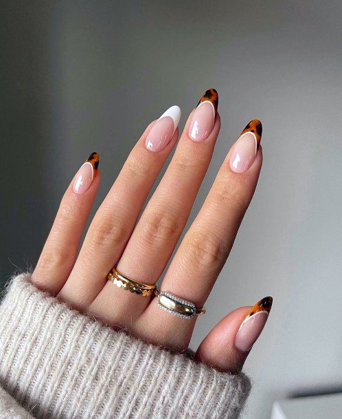 Colorful Womens Brown Dress Nail Design Ideas