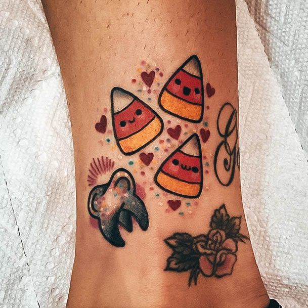 Colorful Womens Candy Tattoo Design Ideas