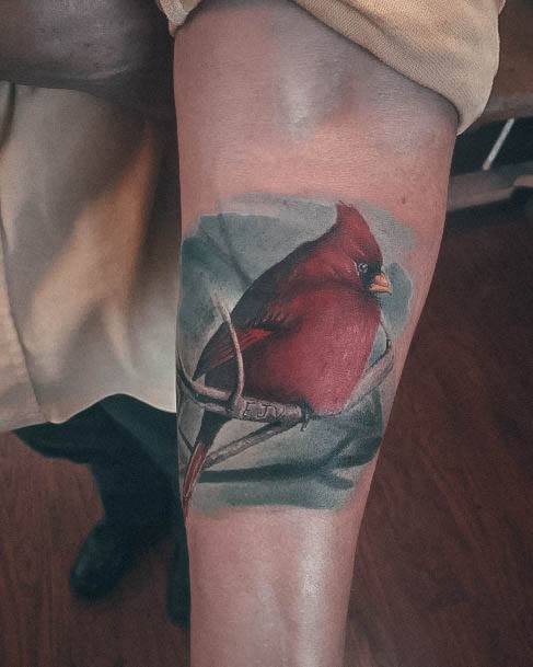 Colorful Womens Cardinal Tattoo Design Ideas