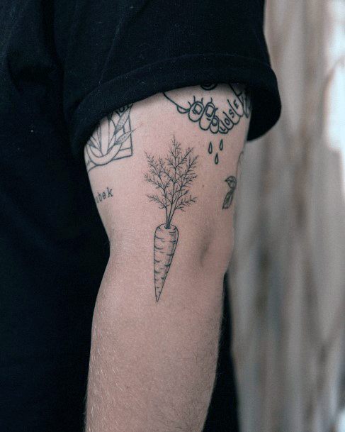 Colorful Womens Carrot Tattoo Design Ideas