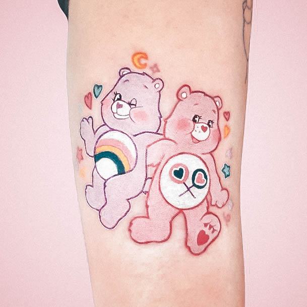 Colorful Womens Cartoon Tattoo Design Ideas