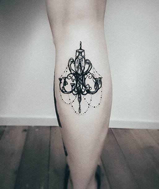 Colorful Womens Chandelier Tattoo Design Ideas