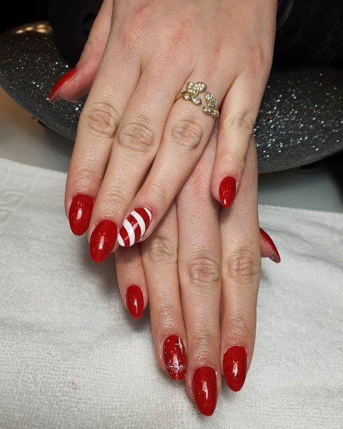 Colorful Womens Christmas Gel Nail Design Ideas