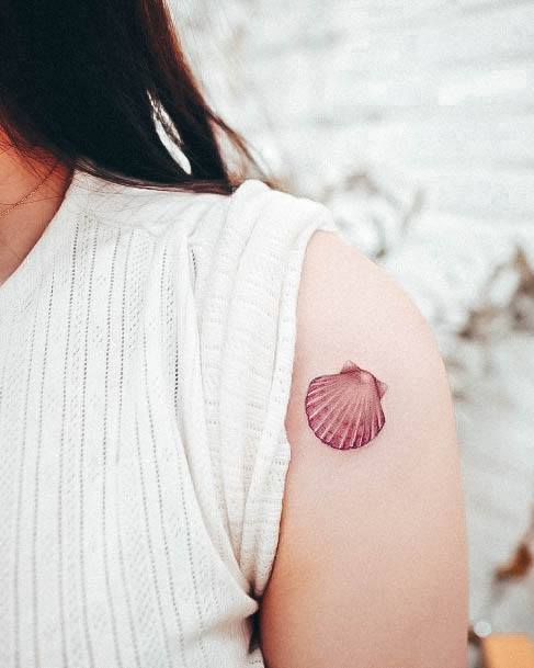 Colorful Womens Clam Tattoo Design Ideas