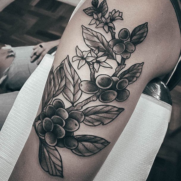 Colorful Womens Coffee Bean Tattoo Design Ideas