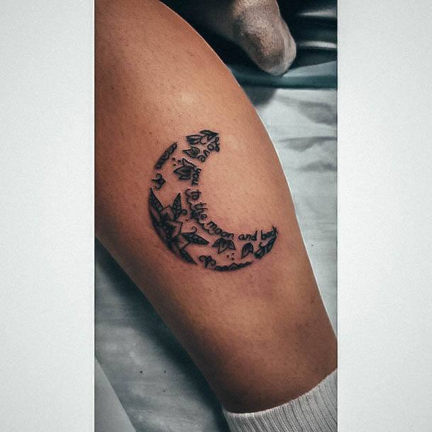 Colorful Womens Cresent Moon Tattoo Design Ideas