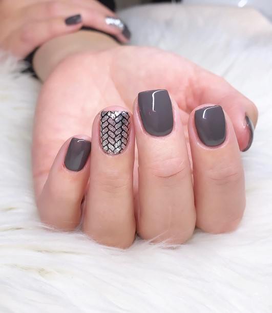 Colorful Womens Dark Grey Nail Design Ideas