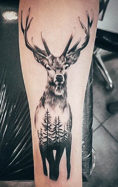 Colorful Womens Deer Tattoo Design Ideas