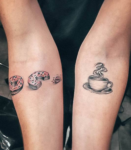 Colorful Womens Donut Tattoo Design Ideas