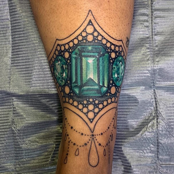 Colorful Womens Emerald Tattoo Design Ideas