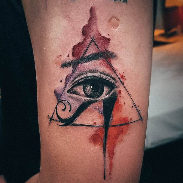 Colorful Womens Eye Of Horus Tattoo Design Ideas