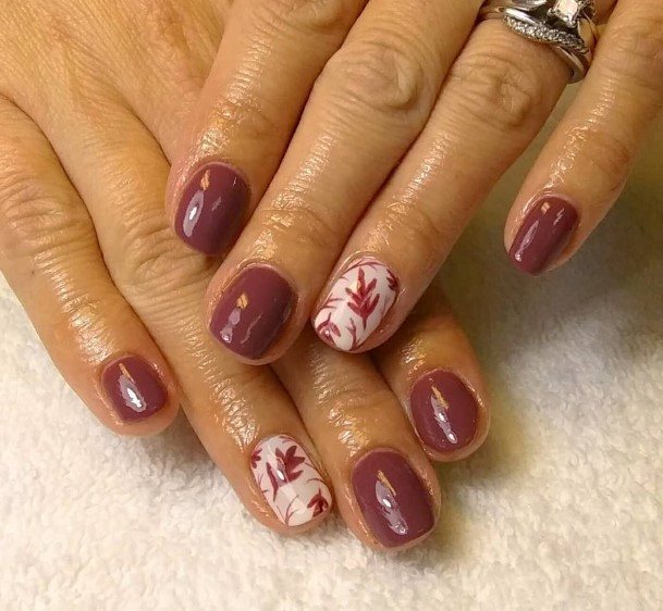 Colorful Womens Fall Leaf Nail Design Ideas