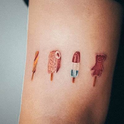 Colorful Womens Food Tattoo Design Ideas