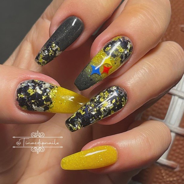 Colorful Womens Football Nail Design Ideas