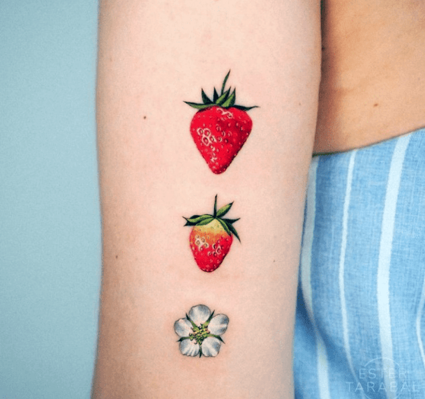 Colorful Womens Fruit Tattoo Design Ideas