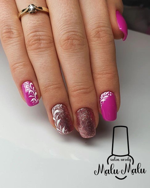 Colorful Womens Fuchsia Nail Design Ideas