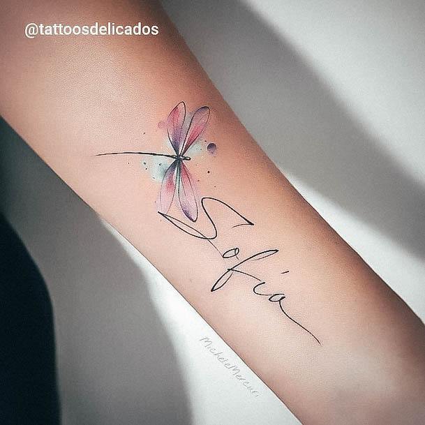 Colorful Womens Girly Tattoo Design Ideas Sofia Dragonfly Memorial