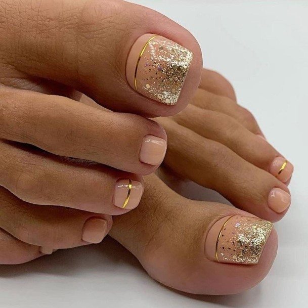 Colorful Womens Gold Nail Design Ideas