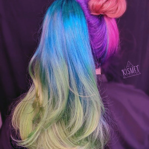 Colorful Womens Green Hairstyles Design Ideas