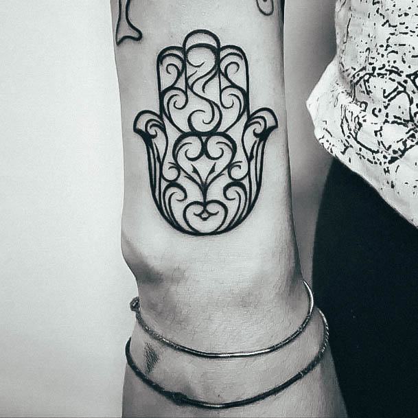 Colorful Womens Hamsa Tattoo Design Ideas