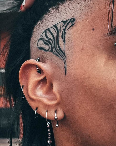 Colorful Womens Head Tattoo Design Ideas