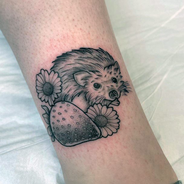 Colorful Womens Hedgehog Tattoo Design Ideas