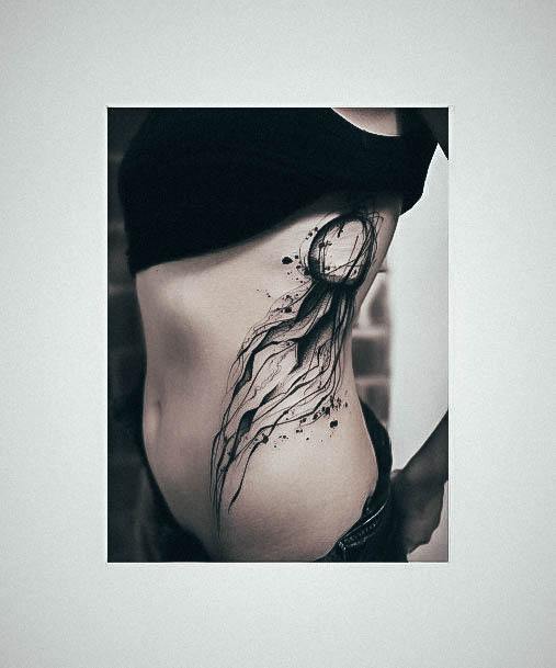 Colorful Womens Jellyfish Tattoo Design Ideas