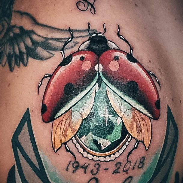 Colorful Womens Ladybug Tattoo Design Ideas