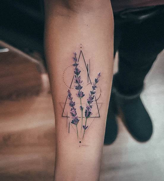 Colorful Womens Lavender Tattoo Design Ideas