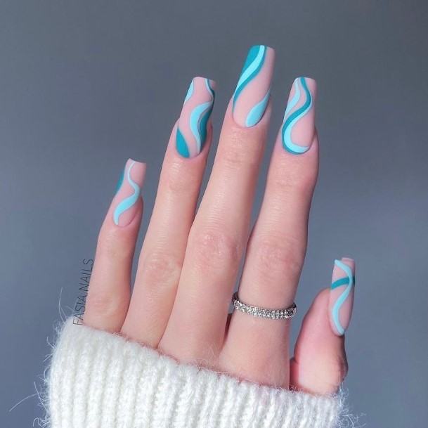 Colorful Womens Light Blue Nail Design Ideas