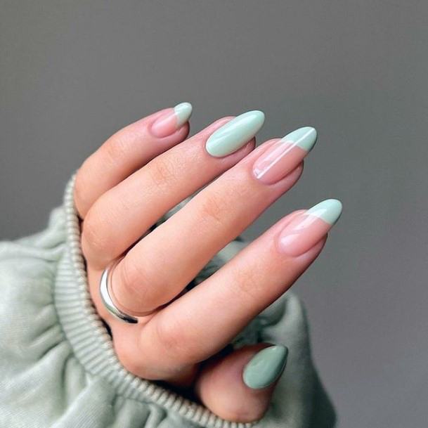 Colorful Womens Light Green Nail Design Ideas