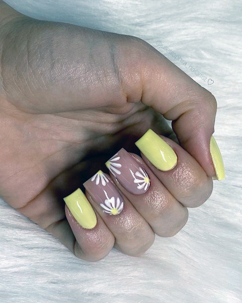 Colorful Womens Light Yellow Nail Design Ideas