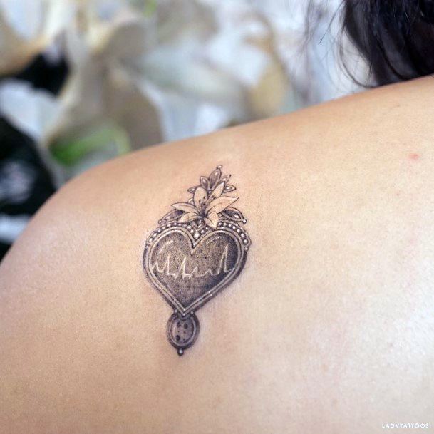 Colorful Womens Locket Tattoo Design Ideas