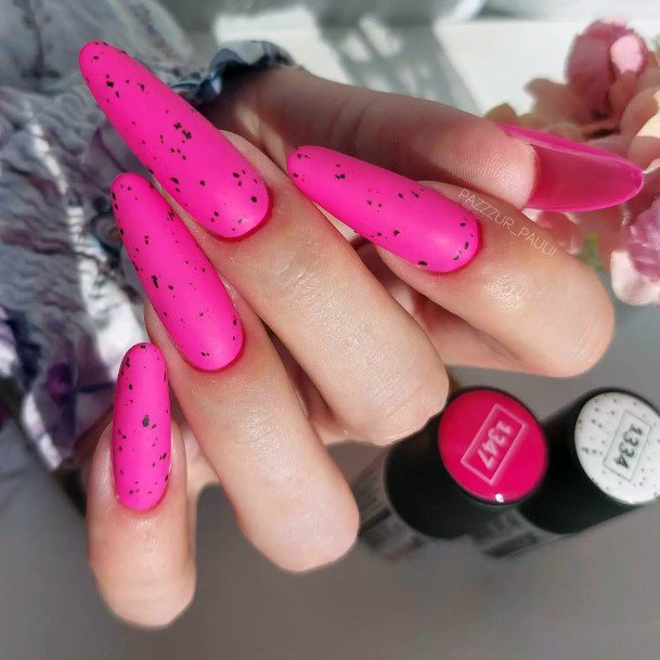 Colorful Womens Magenta Nail Design Ideas