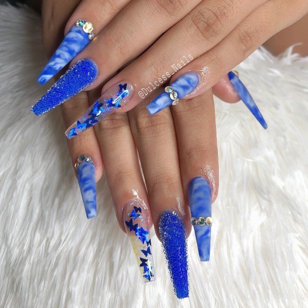 Colorful Womens Marble Nail Design Ideas