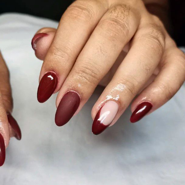 Colorful Womens Maroon Nail Design Ideas