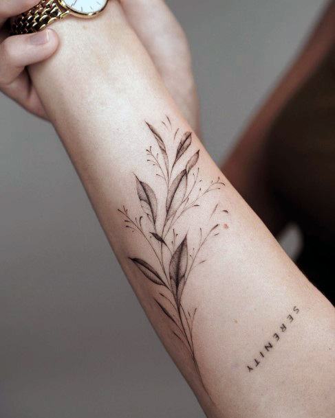 Colorful Womens Olive Tree Tattoo Design Ideas