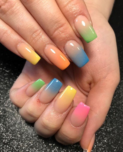 Colorful Womens Ombre Nail Design Ideas