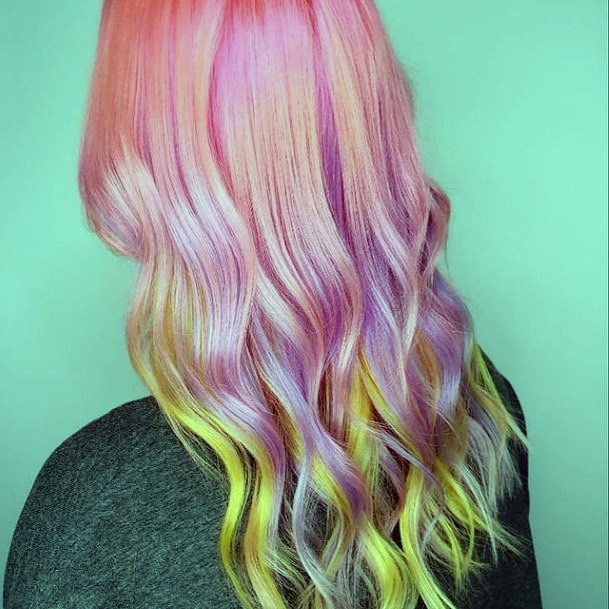 Colorful Womens Orange Ombre Hairstyles Design Ideas