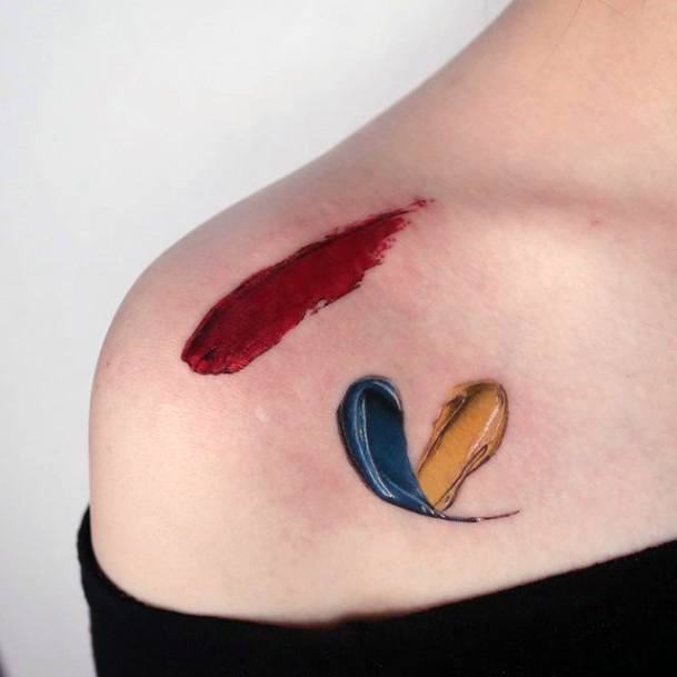 Colorful Womens Palette Texture Tattoo Design Ideas