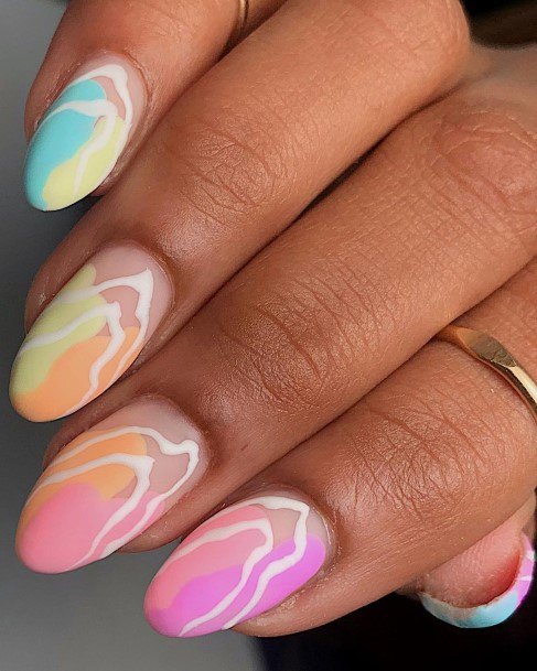 Colorful Womens Pastel Nail Design Ideas